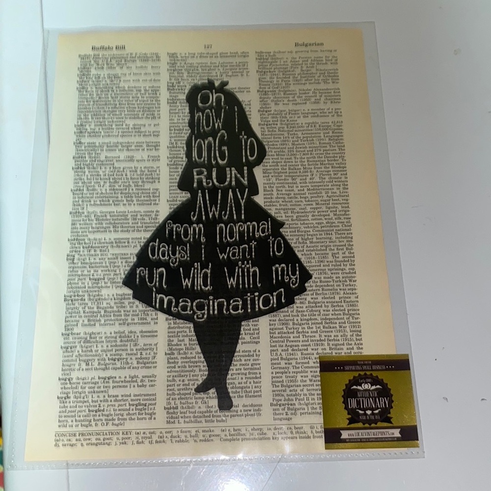 Alice in wonderland unframed print, 8*11 inch